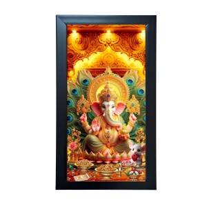 Hitech Sales Lord Ganeshji in Temple Photo Frame – Acrylic Wall Decor for Home, Office & Temple (39.5 x 24.3 cm) Hitech Sales Lord Ganeshji in Temple Photo Frame – Acrylic Wall Decor for Home, Office & Temple (39.5 x 24.3 cm)