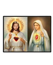 Jesus Christ-Our Lady Of Rosary Laminated Photo - 7x9 Inches, Divine Blessings For Home & Office And Temple Decoration (F16378)