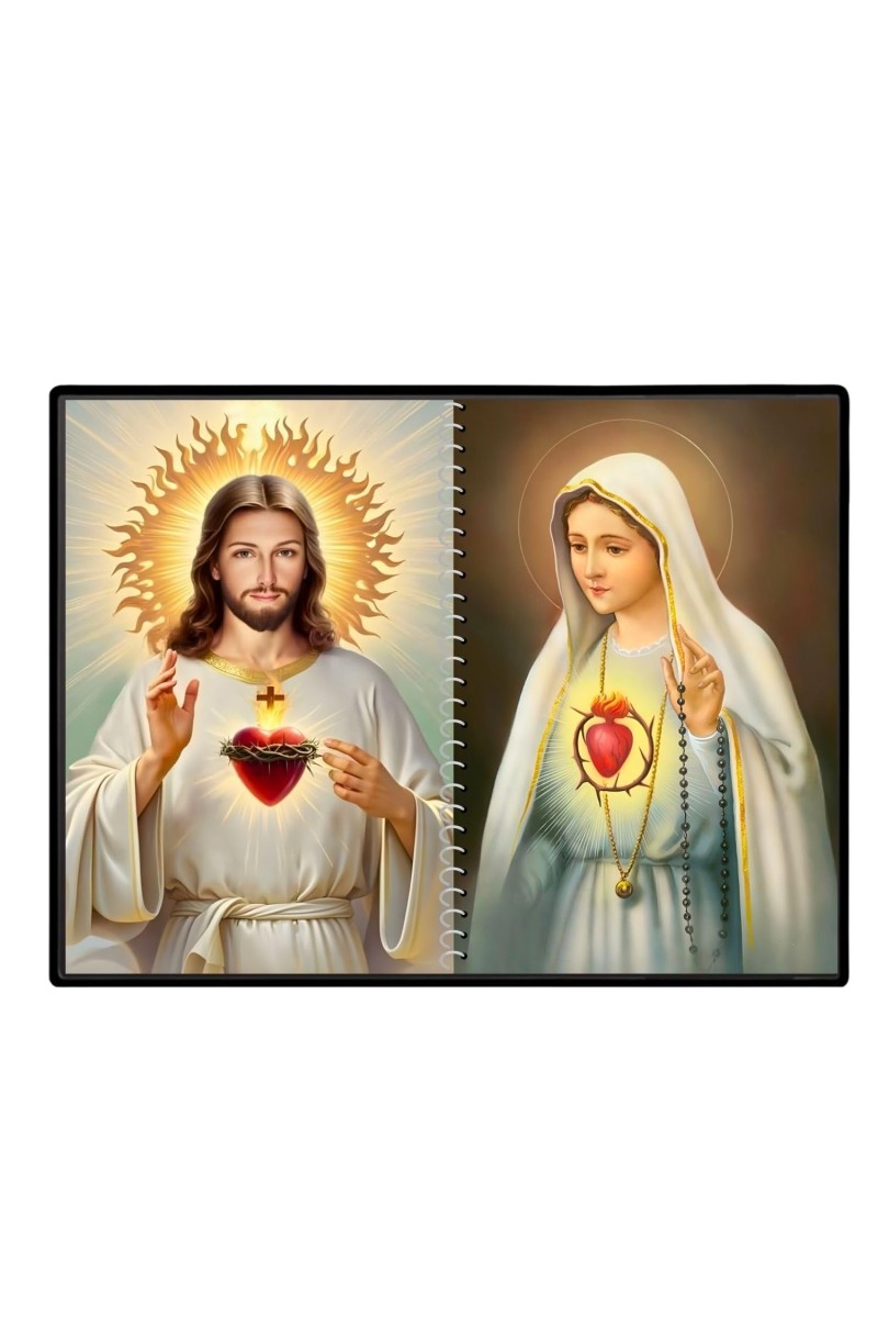 Jesus Christ-Our Lady Of Rosary Laminated Photo - 7x9 Inches, Divine Blessings For Home & Office And Temple Decoration (F16378)