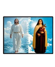 Jesus Christ-St. Therese Of Lisieux Laminated Photo - 7x9 Inches, Divine Blessings For Home & Office And Temple Decoration (F16250)
