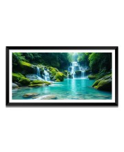 Nature Landscape Floating Frame Scenery Digital Print - (I5676) - 12x24 inch Modern Nature Wall Art for Living Room, Bedroom, Office, Hotels, Drawing Room