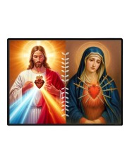Jesus And Immaculate Heart Of Mary Laminated Photo - 9x11 Inches, Divine Blessings For Home & Office And Temple Decoration (F16186)