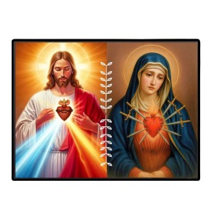 Jesus And Immaculate Heart Of Mary Laminated Photo - 9x11 Inches, Divine Blessings For Home & Office And Temple Decoration (F16186) Jesus And Immaculate Heart Of Mary Laminated Photo - 9x11 Inches, Divine Blessings For Home & Office And Temple Decoration (F16186)