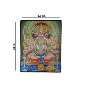 Panchmukhi Hanuman Laminated Photo Frame Five-Faced Lord Hanuman for Protection & Power Hindu God for Home, Office & Temple Decor (12x18 Inch, Multicolor)