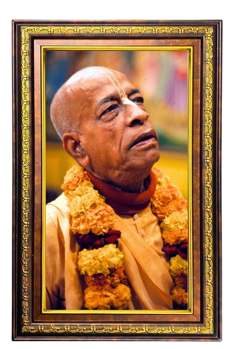 Bhaktivedanta Swami Prabhupada Digital Golden Balck Color Photo Frame | Hindu Religious Wall Decor | 14x20 Inches - Inspirational Wall Art For Office, Home Decor - Ideal Spiritual Gift (F16772)
