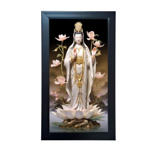Hitech Sales Classic Kwan Yin And Guanyin Photo Frame Wall Art God Bless You Posters Buddhism Painting Living Room Decoration (39.5 x 24.3 cm) Hitech Sales Classic Kwan Yin And Guanyin Photo Frame Wall Art God Bless You Posters Buddhism Painting Living Room Decoration (39.5 x 24.3 cm)