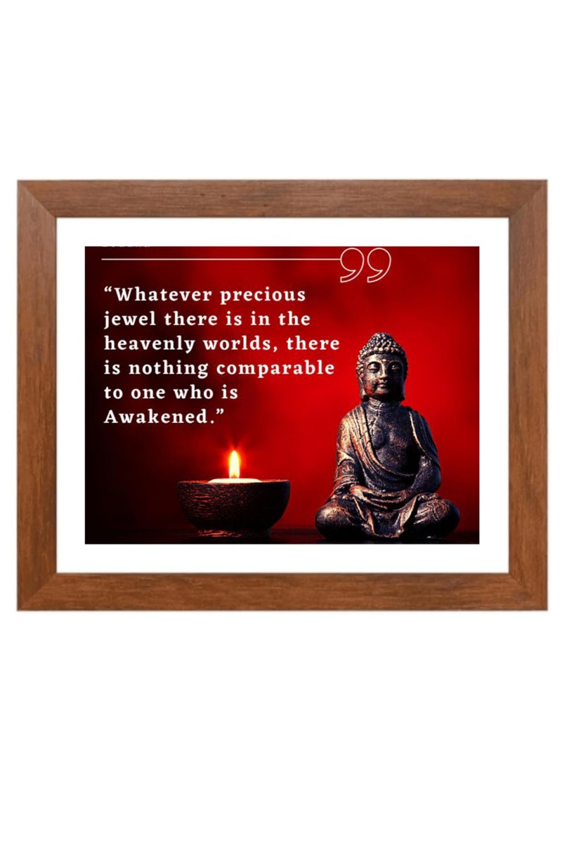 Buddha & Famous Quote Brown Frame, 10x14InchesInspirational Wall Art for Office, Home DecorIdeal Spiritual Gift