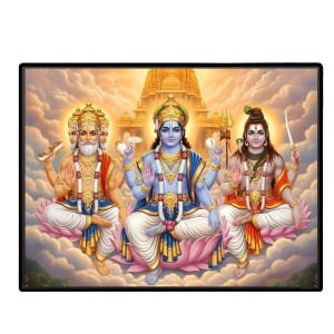 Lord Brahma VISHNU Mahesh Laminated Photo - 11x13 Inches, Divine Blessings For Home & Office And Temple Decoration (F16052) Lord Brahma VISHNU Mahesh Laminated Photo - 11x13 Inches, Divine Blessings For Home & Office And Temple Decoration (F16052)