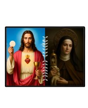 Jesus Christ-Our Lady Of Sorrows Laminated Photo - 7x9 Inches, Divine Blessings For Home & Office And Temple Decoration (F16297)