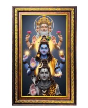 Lord Ganesha Digital Golden Balck Color Photo Frame | Hindu Religious Wall Decor | 10x16 Inches - Inspirational Wall Art For Office, Home Decor - Ideal Spiritual Gift (F16492)
