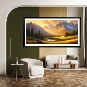 Nature Landscape Floating Frame Scenery Digital Print - (I5817) - 24x36 inch Modern Nature Wall Art for Living Room, Bedroom, Office, Hotels, Drawing Room