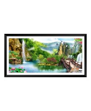 Nature Landscape Floating Frame Scenery Digital Print - (I5896) - 12x24 inch Modern Nature Wall Art for Living Room, Bedroom, Office, Hotels, Drawing Room
