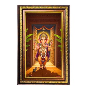 Lord Ganesha Digital Golden Balck Color Photo Frame | Hindu Religious Wall Decor | 18x24 Inches - Inspirational Wall Art For Office, Home Decor - Ideal Spiritual Gift (F16958) Lord Ganesha Digital Golden Balck Color Photo Frame | Hindu Religious Wall Decor | 18x24 Inches - Inspirational Wall Art For Office, Home Decor - Ideal Spiritual Gift (F16958)