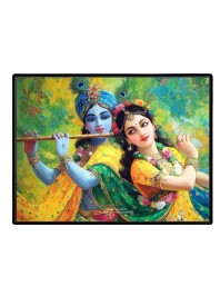 Lord RadhaKrishna Laminated Photo - 7x9 Inches, Divine Blessings For Home & Office And Temple Decoration (F16088)