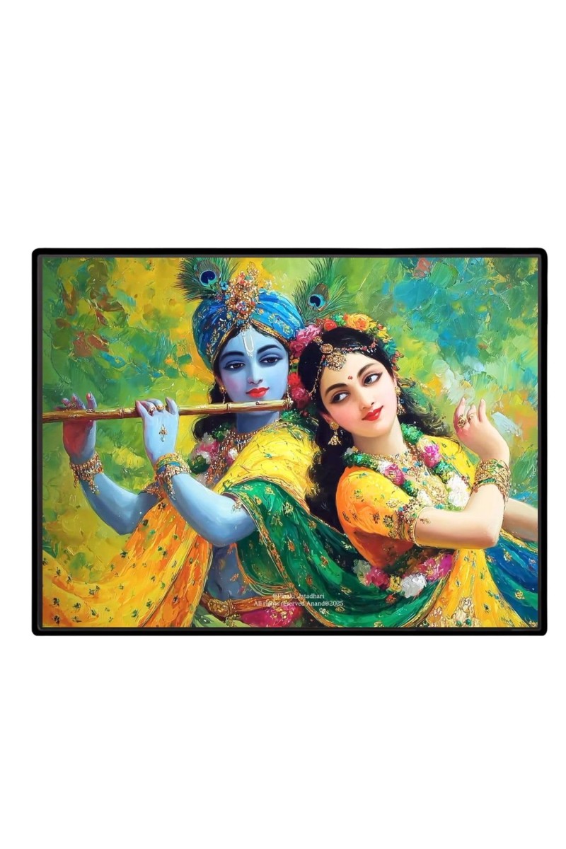 Lord RadhaKrishna Laminated Photo - 7x9 Inches, Divine Blessings For Home & Office And Temple Decoration (F16088)