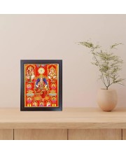 Hitech Sales Maa Lakshmi with Eight Avatars with Saraswati and Ganeshji Photo Frame for Pooja Room, Temple Decor, Home Decoration and Gift
