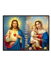 Jesus Christ-Mother Mary Laminated Photo - 7x9 Inches, Divine Blessings For Home & Office And Temple Decoration (F16254)