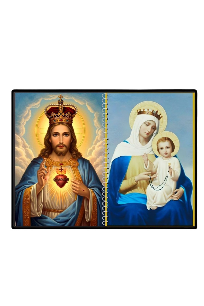 Jesus Christ-Our Lady Of Velankanni Laminated Photo - 7x9 Inches, Divine Blessings For Home & Office And Temple Decoration (F16376)