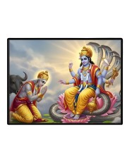 Lord Vishnu Laminated Photo - 7x9 Inches, Divine Blessings For Home & Office And Temple Decoration (F16053)