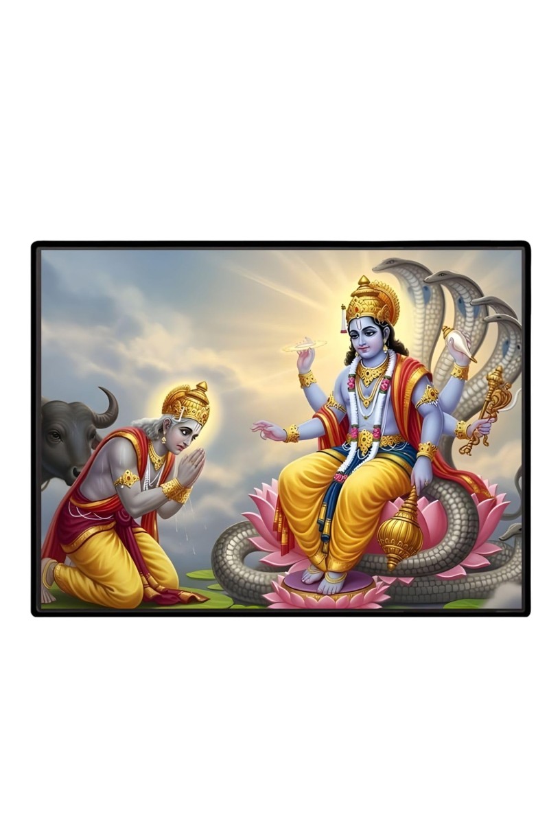 Lord Vishnu Laminated Photo - 7x9 Inches, Divine Blessings For Home & Office And Temple Decoration (F16053)