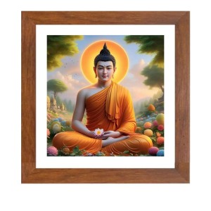 Serene Gautam Buddha Colored Photo |Ideal for Home, Office, or Meditation Space |Inspiring Wall Art and Gift for Devotees