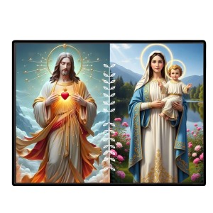 Jesus Christ-Mother Mary Laminated Photo - 7x9 Inches, Divine Blessings For Home & Office And Temple Decoration (F16257) Jesus Christ-Mother Mary Laminated Photo - 7x9 Inches, Divine Blessings For Home & Office And Temple Decoration (F16257)