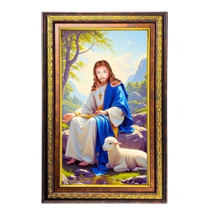 Lord Jesus Digital Golden Balck Color Photo Frame | Hindu Religious Wall Decor | 16x22 Inches - Inspirational Wall Art For Office, Home Decor - Ideal Spiritual Gift (F16736) Lord Jesus Digital Golden Balck Color Photo Frame | Hindu Religious Wall Decor | 16x22 Inches - Inspirational Wall Art For Office, Home Decor - Ideal Spiritual Gift (F16736)