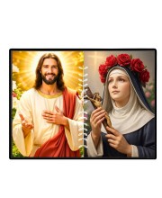 Jesus Christ-St. Therese Of Lisieux Laminated Photo - 7x9 Inches, Divine Blessings For Home & Office And Temple Decoration (F16246)
