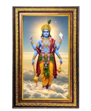 Lord Vishnu Digital Golden Balck Color Photo Frame | Hindu Religious Wall Decor | 14x20 Inches - Inspirational Wall Art For Office, Home Decor - Ideal Spiritual Gift (F16861)