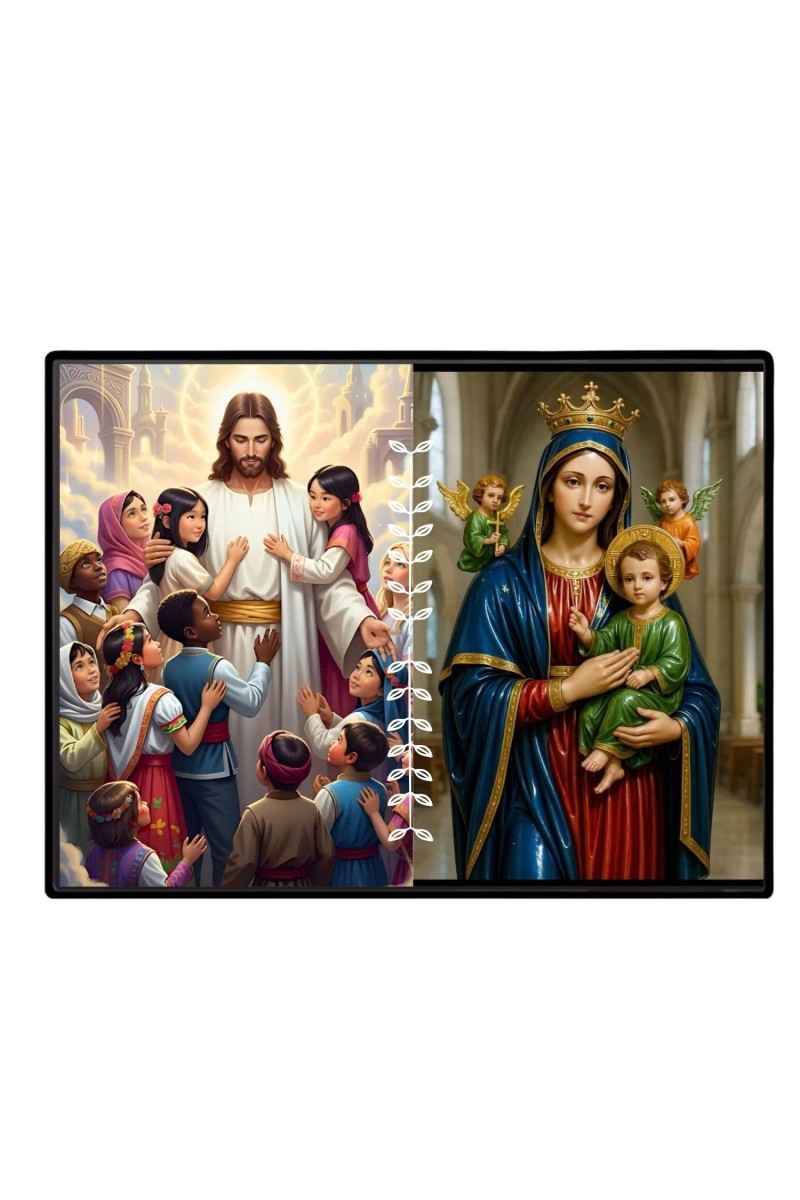 Jesus Lady Of Velankanni Laminated Photo - 9x11 Inches, Divine Blessings For Home & Office And Temple Decoration (F16213)