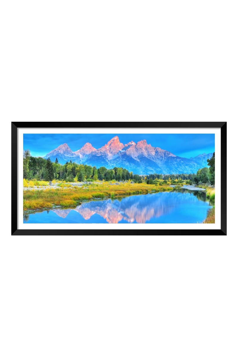 Nature Landscape Floating Frame Scenery Digital Print - (I5884) - 24x36 inch Modern Nature Wall Art for Living Room, Bedroom, Office, Hotels, Drawing Room
