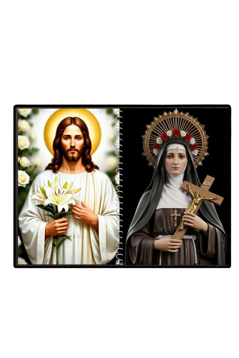 Jesus Christ-St. Therese Of Lisieux Laminated Photo - 7x9 Inches, Divine Blessings For Home & Office And Temple Decoration (F16404)