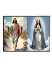 Jesus Christ-Our Lady Of Grace Laminated Photo - 7x9 Inches, Divine Blessings For Home & Office And Temple Decoration (F16390)