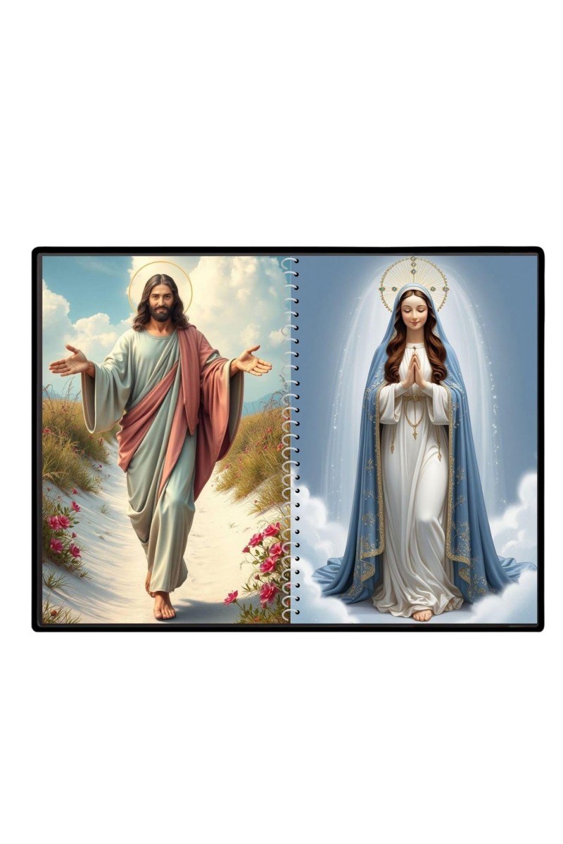 Jesus Christ-Our Lady Of Grace Laminated Photo - 7x9 Inches, Divine Blessings For Home & Office And Temple Decoration (F16390)