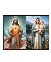 Jesus Christ-Mother Mary Laminated Photo - 7x9 Inches, Divine Blessings For Home & Office And Temple Decoration (F16412)