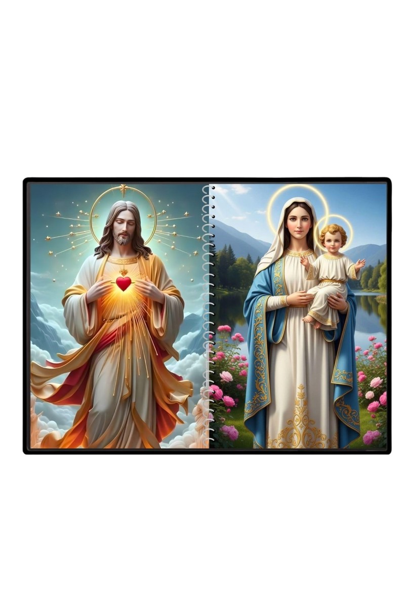 Jesus Christ-Mother Mary Laminated Photo - 7x9 Inches, Divine Blessings For Home & Office And Temple Decoration (F16412)