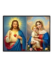 Jesus Christ-Mother Mary Laminated Photo - 7x9 Inches, Divine Blessings For Home & Office And Temple Decoration (F16409)