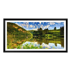 Nature Landscape Floating Frame Scenery Digital Print - (I5892) - 12x24 inch Modern Nature Wall Art for Living Room, Bedroom, Office, Hotels, Drawing Room