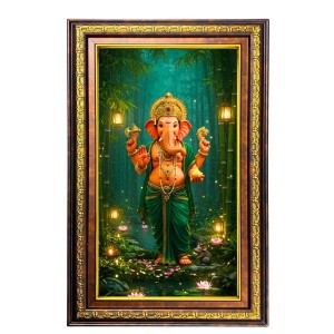 Lord Ganesha Digital Golden Balck Color Photo Frame | Hindu Religious Wall Decor | 18x24 Inches - Inspirational Wall Art For Office, Home Decor - Ideal Spiritual Gift (F16582) Lord Ganesha Digital Golden Balck Color Photo Frame | Hindu Religious Wall Decor | 18x24 Inches - Inspirational Wall Art For Office, Home Decor - Ideal Spiritual Gift (F16582)