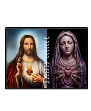 Jesus And Immaculate Heart Of Mary Laminated Photo - 9x11 Inches, Divine Blessings For Home & Office And Temple Decoration (F16181)