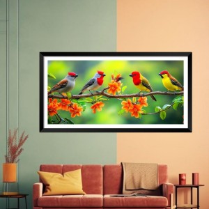 Nature Landscape Floating Frame Scenery Digital Print - (I5839) - 24x48 inch Modern Nature Wall Art for Living Room, Bedroom, Office, Hotels, Drawing Room