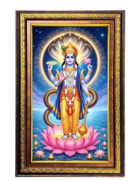 Lord Krishna Digital Golden Balck Color Photo Frame | Hindu Religious Wall Decor | 10x16 Inches - Inspirational Wall Art For Office, Home Decor - Ideal Spiritual Gift (F16520)