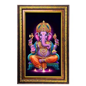 Lord Ganesha Digital Golden Balck Color Photo Frame | Hindu Religious Wall Decor | 18x24 Inches - Inspirational Wall Art For Office, Home Decor - Ideal Spiritual Gift (F16659) Lord Ganesha Digital Golden Balck Color Photo Frame | Hindu Religious Wall Decor | 18x24 Inches - Inspirational Wall Art For Office, Home Decor - Ideal Spiritual Gift (F16659)