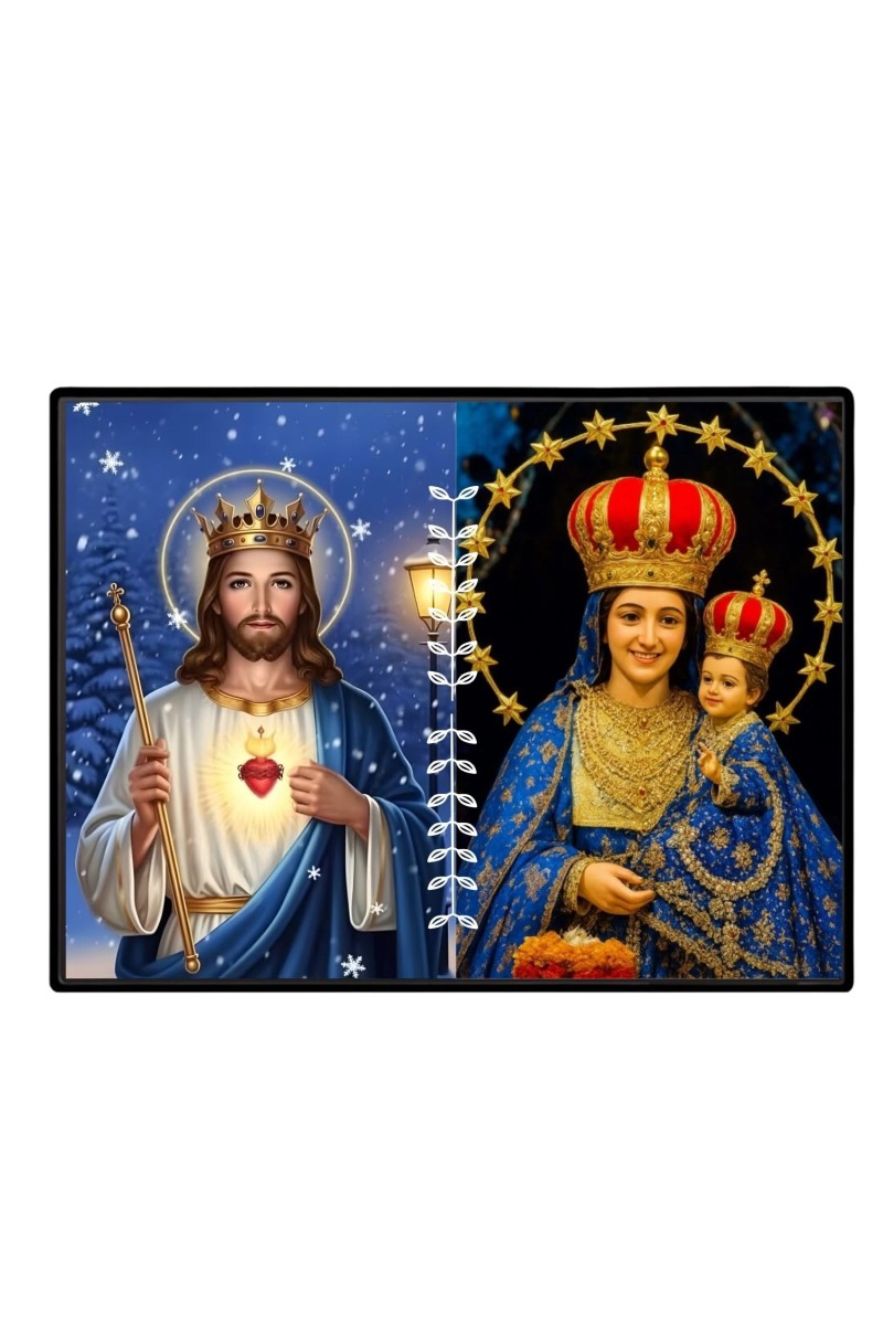 Jesus Lady Of Velankanni Laminated Photo - 7x9 Inches, Divine Blessings For Home & Office And Temple Decoration (F16199)
