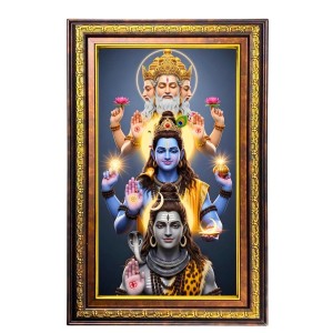 Bramha Vishnu Shiva Digital Golden Balck Color Photo Frame | Hindu Religious Wall Decor | 10x16 Inches - Inspirational Wall Art For Office, Home Decor - Ideal Spiritual Gift (F16661) Bramha Vishnu Shiva Digital Golden Balck Color Photo Frame | Hindu Religious Wall Decor | 10x16 Inches - Inspirational Wall Art For Office, Home Decor - Ideal Spiritual Gift (F16661)