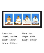 Sri Sri Anukul Thakur, Boroma, Borda and Chhorda four colored Photos in One Frame | Spiritual Devotional Wall Art | Photos for puja room, wall and table top