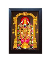 Hitech Divinity Eternity Spirituality Venkateswara Swami Tirupati Balaji Hrudhya Lakshmi Devi photo frame for Wall, Temple, Outdoor Spaces Home Decor, gifts (Pvc Frame and Front - Glass, 8 x 6 inch)