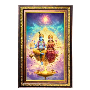 Lord Vishnu Lakshmi Digital Golden Balck Color Photo Frame | Hindu Religious Wall Decor | 10x16 Inches - Inspirational Wall Art For Office, Home Decor - Ideal Spiritual Gift (F16716) Lord Vishnu Lakshmi Digital Golden Balck Color Photo Frame | Hindu Religious Wall Decor | 10x16 Inches - Inspirational Wall Art For Office, Home Decor - Ideal Spiritual Gift (F16716)