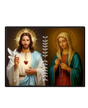 Jesus Virgin Mary Laminated Photo - 7x9 Inches, Divine Blessings For Home & Office And Temple Decoration (F16222)