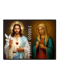 Jesus Virgin Mary Laminated Photo - 13x15 Inches, Divine Blessings For Home & Office And Temple Decoration (F16222)